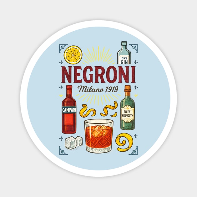 Negroni cocktail Magnet by Dr. Cork